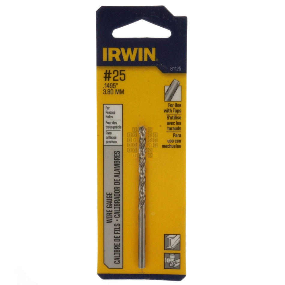 Irwin Industrial Tool 81125 #25 (0.1495" / 3.80mm) Jobber Length Wire Gauge Drill Bit