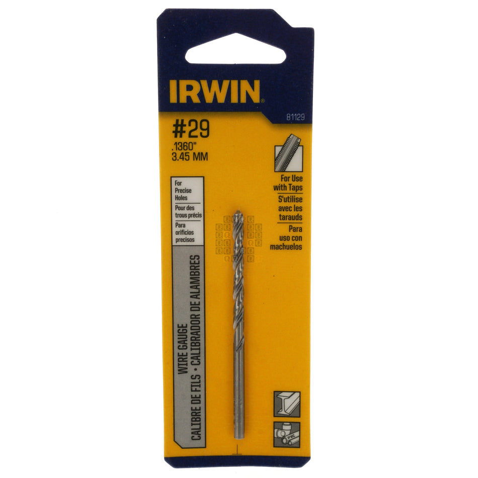 Irwin Industrial Tool 81129 #29 (0.1360" / 3.45mm) Jobber Length Wire Gauge Drill Bit