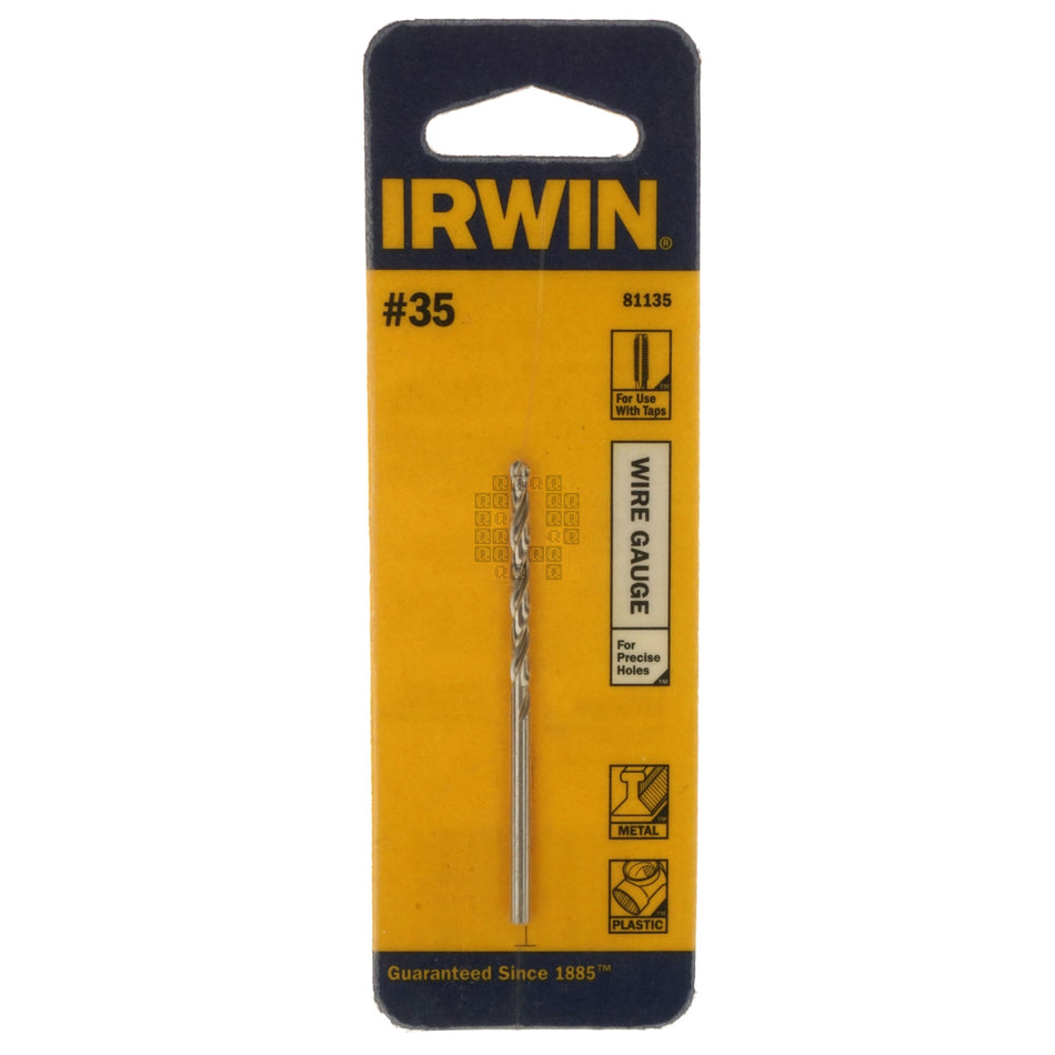 Irwin Industrial Tool 81135 #35 (0.1100") Jobber Length Wire Gauge Drill Bit