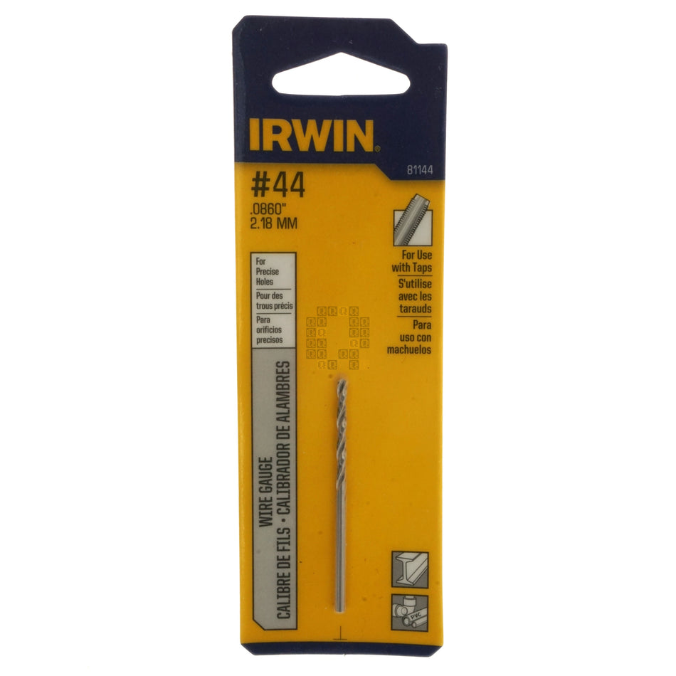 Irwin Industrial Tool 81144 #44 (0.0860" / 2.18mm) Jobber Length Wire Gauge Drill Bit