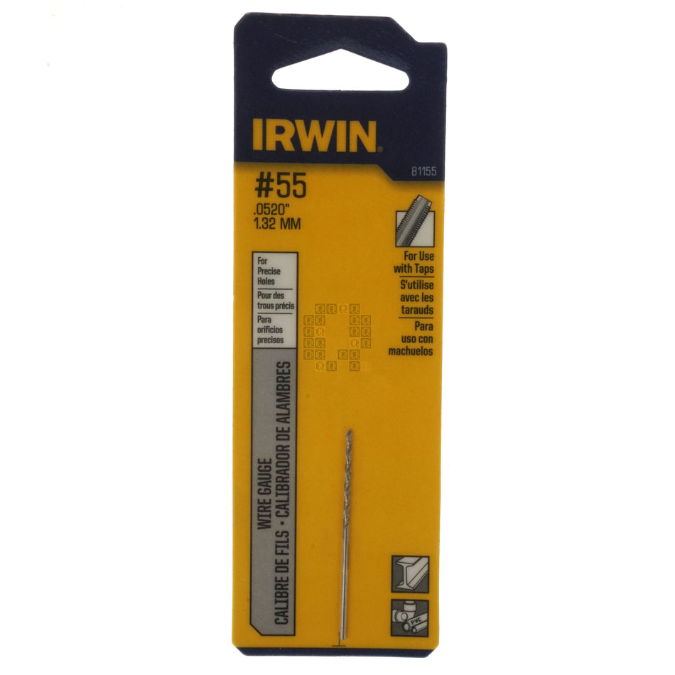 Irwin Industrial Tool 81155 #55 (0.052") Jobber Length Wire Gauge Drill Bit