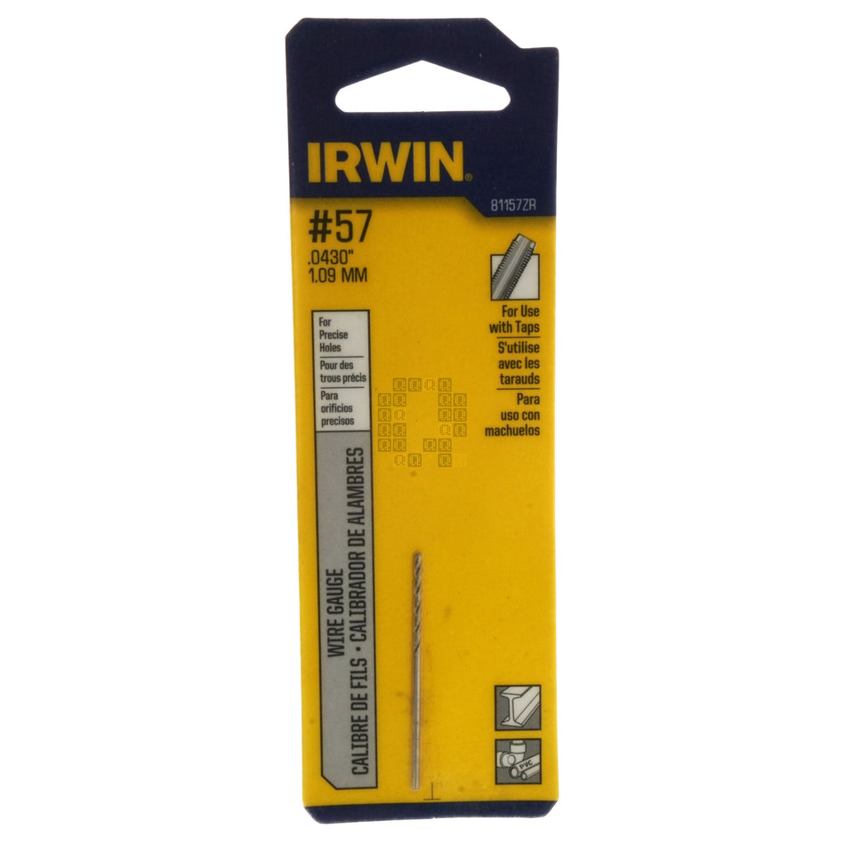 Irwin Industrial Tool 81157ZR #57 (0.0430" / 1.09mm) Jobber Length Wire Gauge Drill Bit