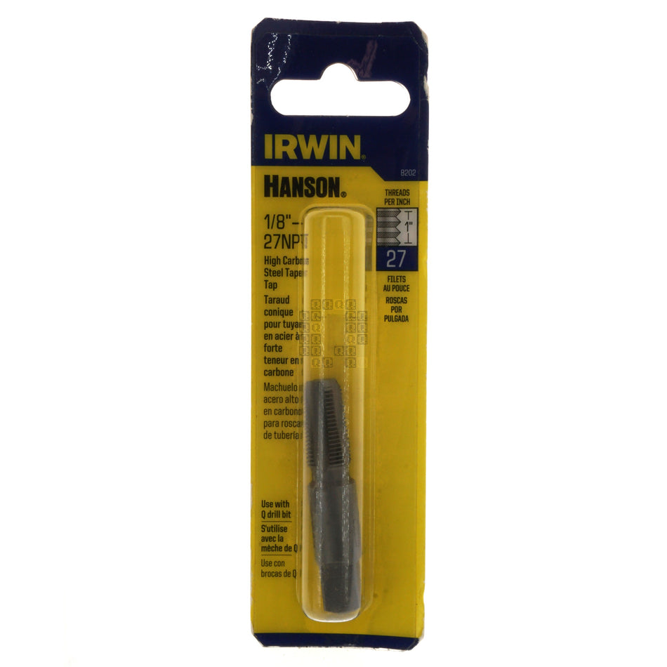 Irwin Hanson 8202 1/8"-27 NPT National Pipe Thread High Carbon Steel Plug Tap