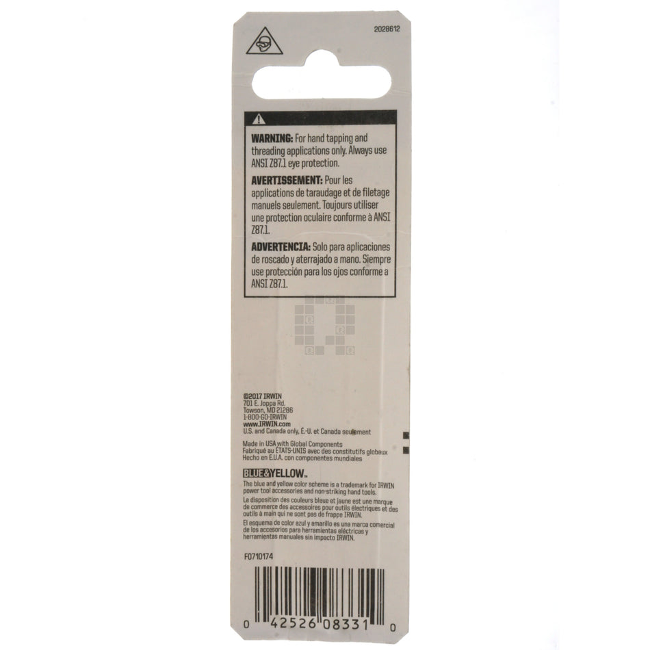 Irwin Hanson 7mm-1.00 High Carbon Steel Plug Tap, Right Hand