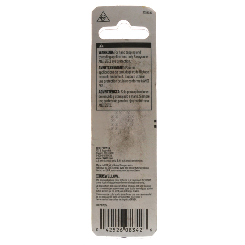 Irwin Hanson 8342 12mm-1.25 High Carbon Steel Plug Tap, M12-1.25