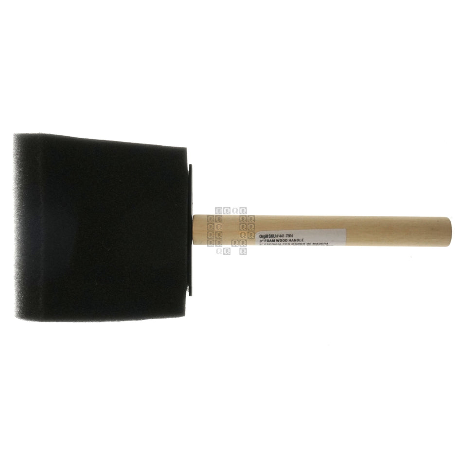 Linzer 85055-0 441-7564 3" Foam Brush, Wood Handle, High Density Closed Cell Foam