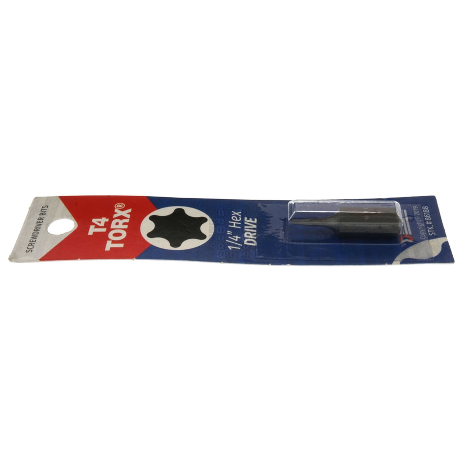 Best Way Tools 86188 T4 TORX Screwdriver Bit, 1" Length, 1/4" Hex Drive
