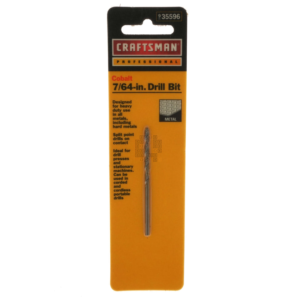 Craftsman Professional 935596 7/64" Cobalt Drill Bit, Split Point