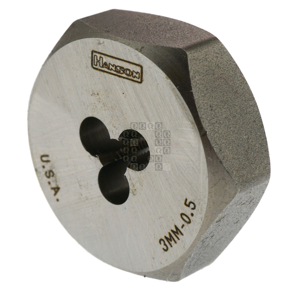 Irwin Hanson 9712 3mm M3 - 0.50mm Right Hand RH Metric Carbon Steel 1" Hex Die