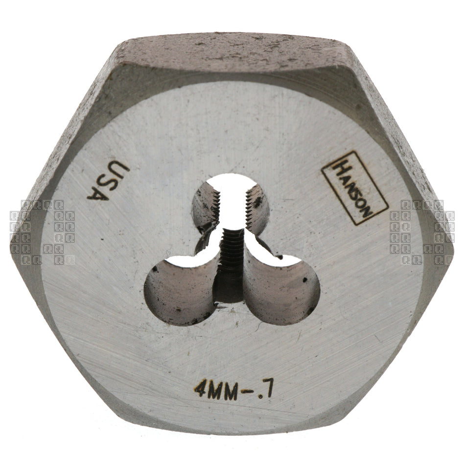 Irwin Hanson 9717 4mm M4 - 0.70mm Right Hand RH Metric Carbon Steel 1" Hex Die