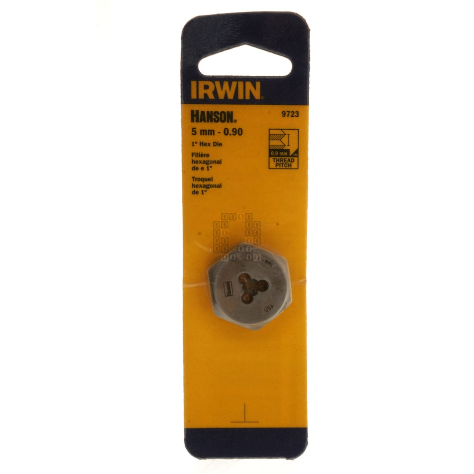 Irwin Hanson 9723 5mm M5 - 0.90mm Right Hand RH Metric Carbon Steel 1" Hex Die