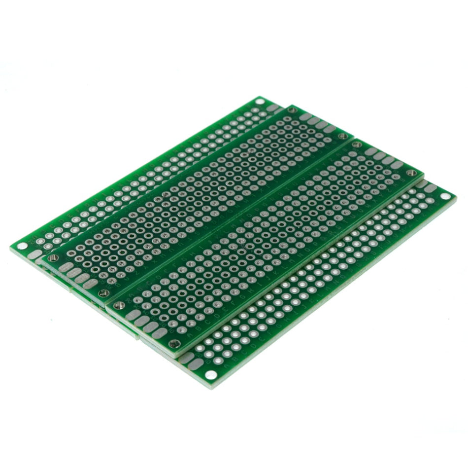 2cm x 8cm Green PCB Printed Circuit Board, 5 Pack, 168 Through Holes, 8 Pads
