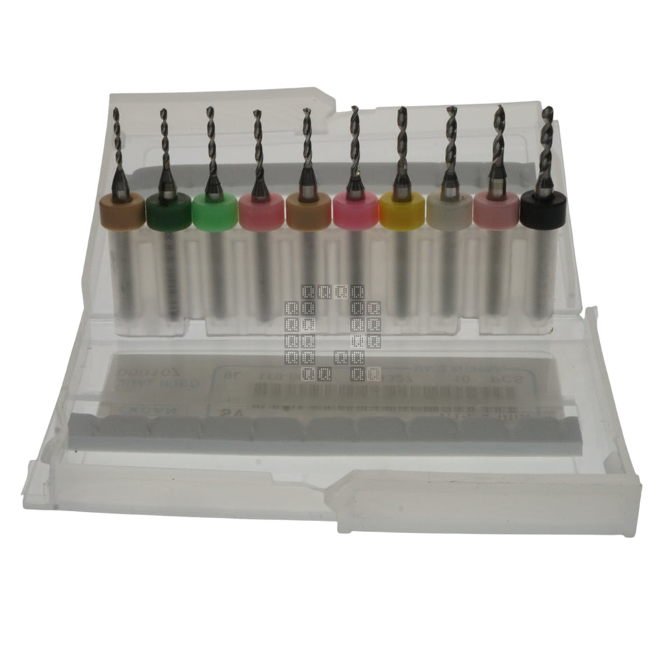 XCAN PCB/Circuit Board Micro Carbide Drill Bit Set, 10-Pieces, 1.1-2.0mm