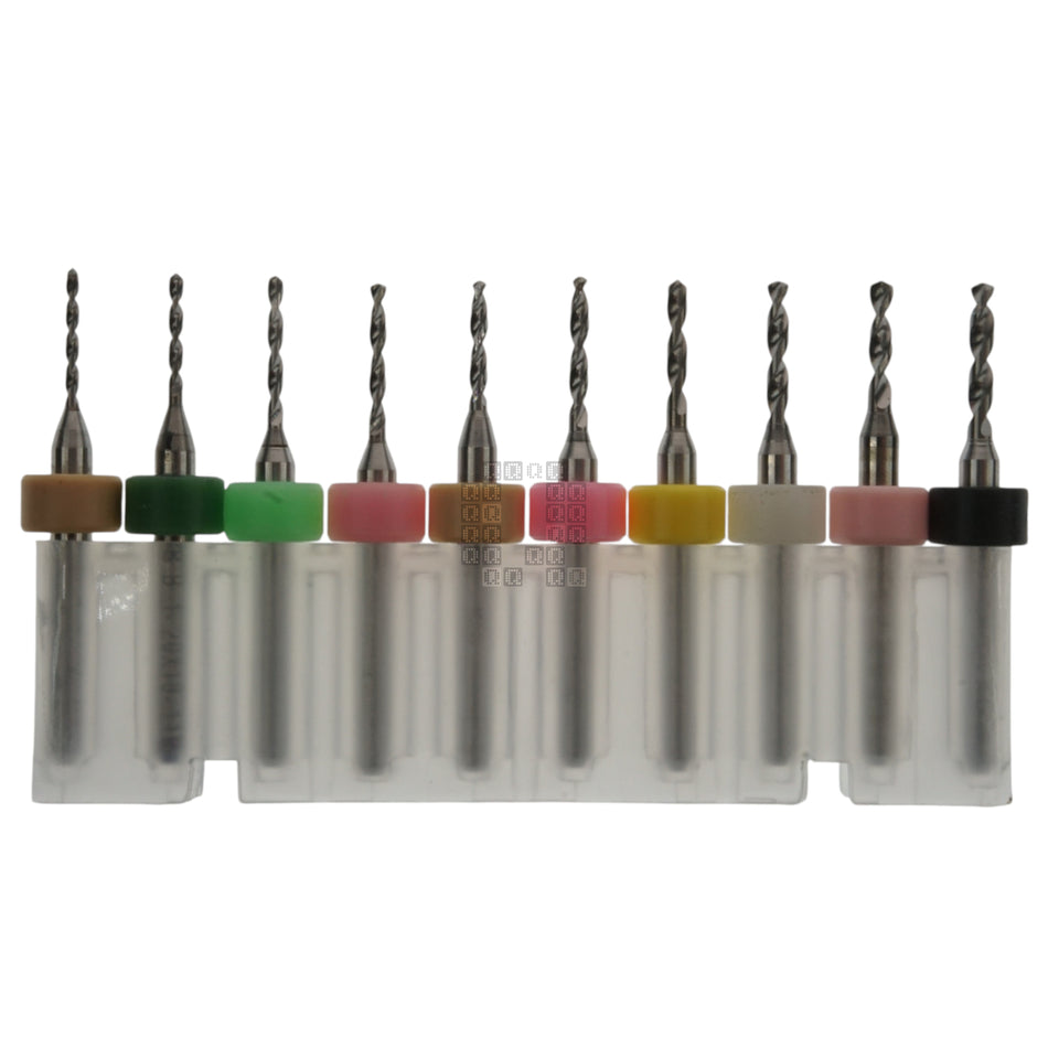 XCAN PCB/Circuit Board Micro Carbide Drill Bit Set, 10-Pieces, 1.1-2.0mm