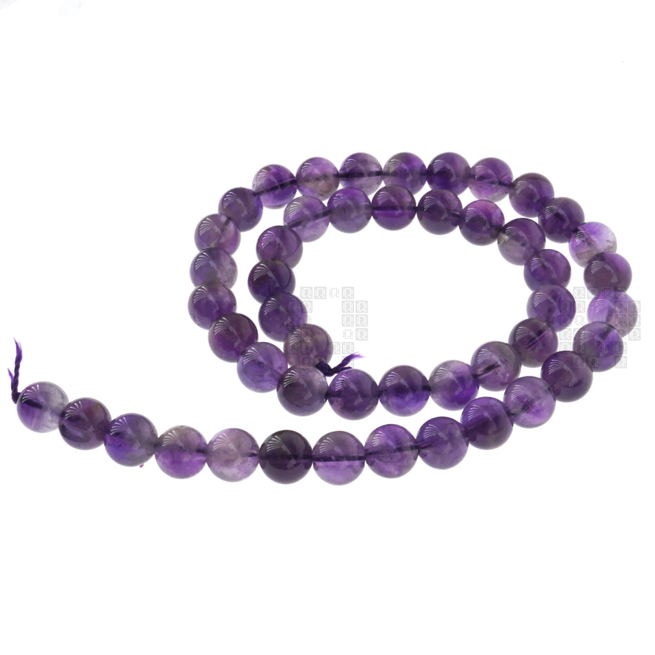 Amethyst 8mm Round Beads, 45 Pieces