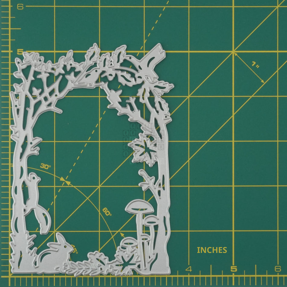 Wild Animals in Trees Autumn Frame Metal Cutting Die