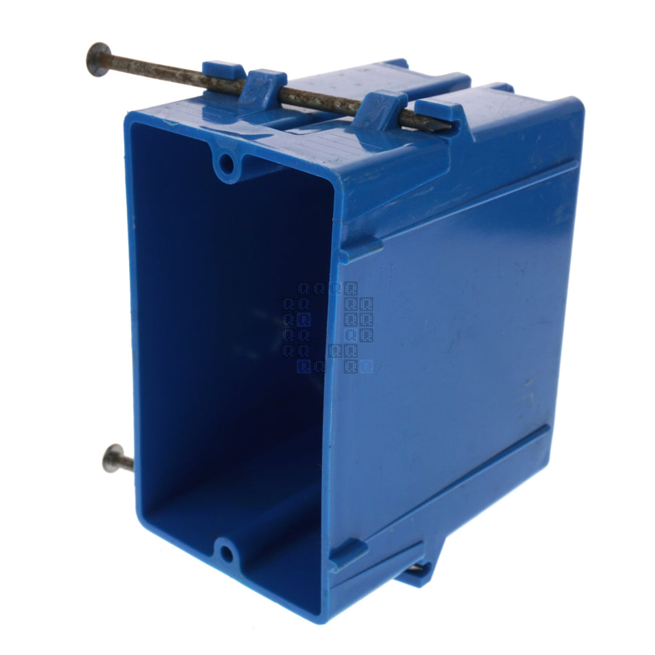 Carlon B120A  1-Gang, 4-Knockout, Blue PVC, Captive Nail Mounting