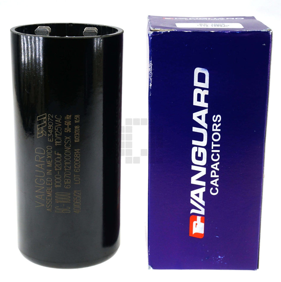 Vanguard BC-1000 Electric Motor Start Capacitor, 1000-1200 uF, 110-125VAC