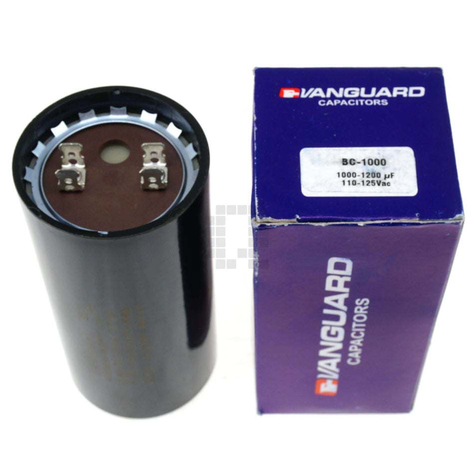 Vanguard BC-1000 Electric Motor Start Capacitor, 1000-1200 uF, 110-125VAC