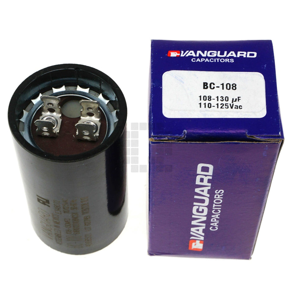 Vanguard BC-108 Electric Motor Start Capacitor, 108-130 uF, 110-125VAC