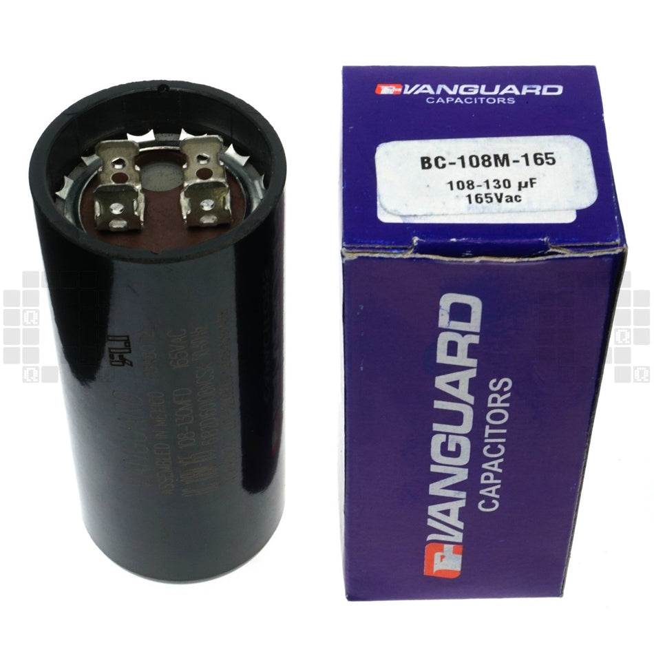 Vanguard BC-108M-165 Electric Motor Start Capacitor, 108-130 uF, 165VAC