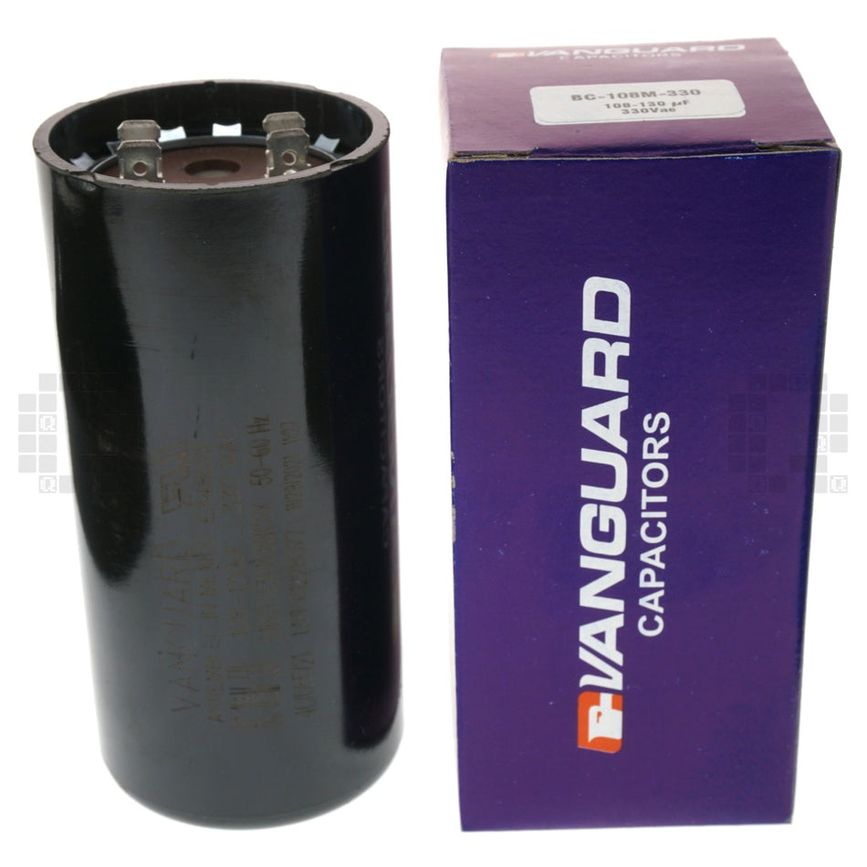Vanguard BC-108M-330 Electric Motor Start Capacitor, 108-130 uF, 330 VAC