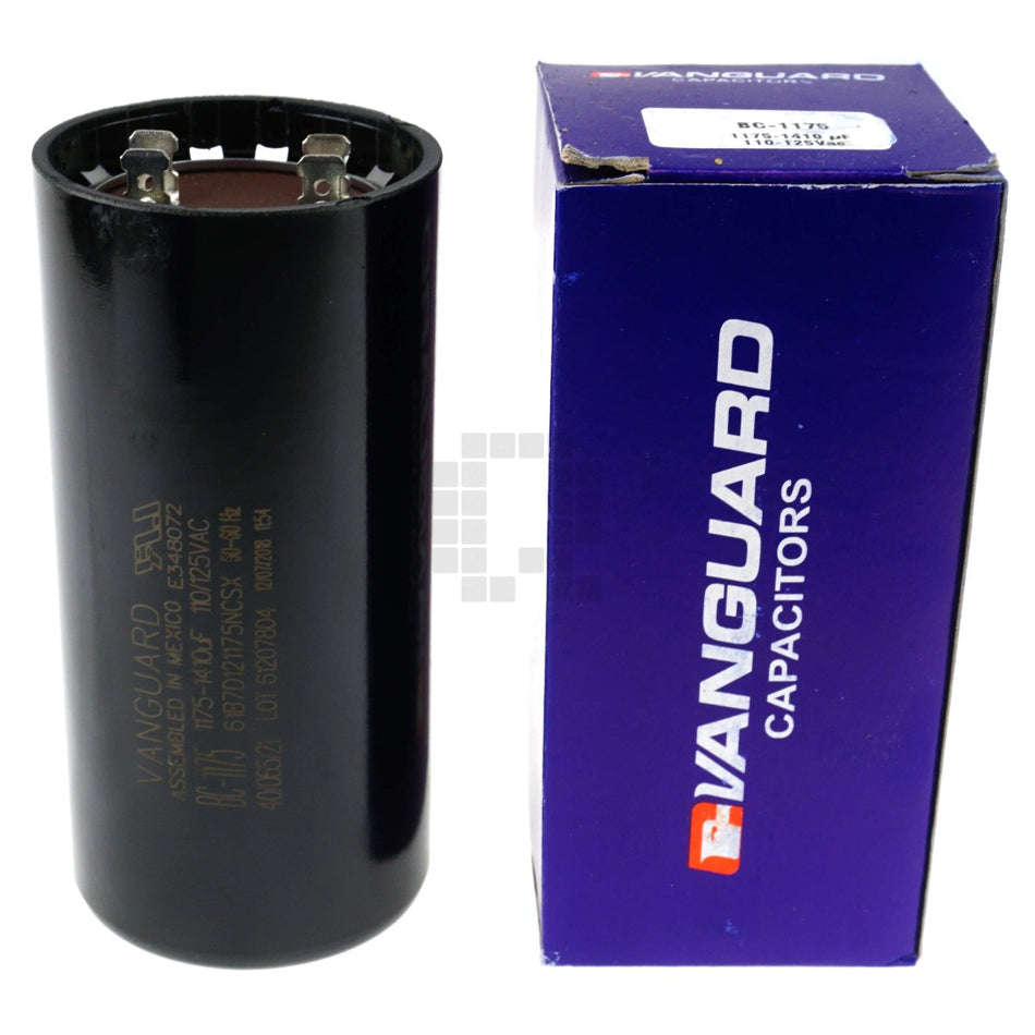 Vanguard BC-1175 Electric Motor Start Capacitor, 1175-1410 uF, 110-125VAC