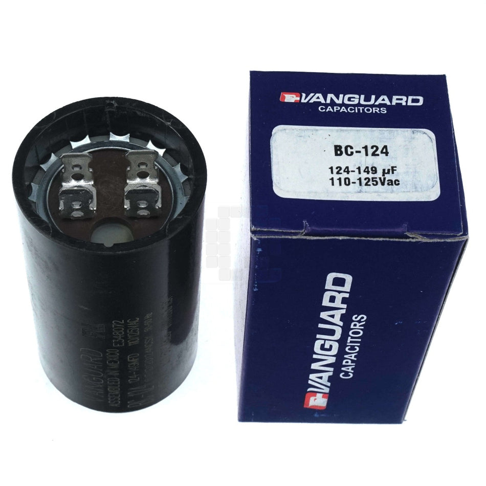 Vanguard BC-124 Electric Motor Start Capacitor, 124-149 uF, 110-125VAC