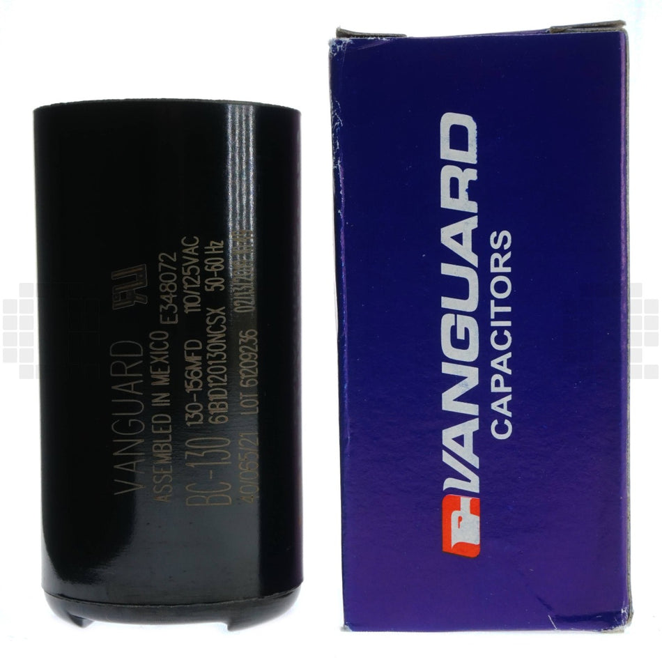Vanguard BC-130 Electric Motor Start Capacitor, 130-156 uF, 110-125VAC