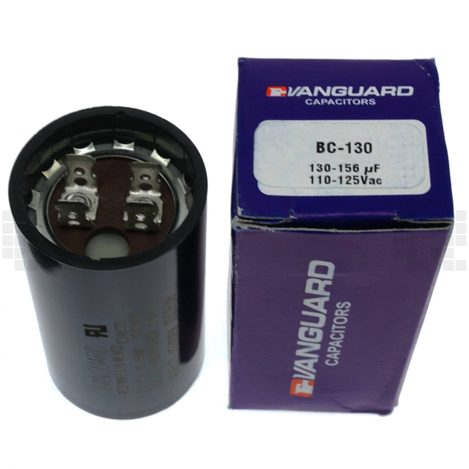 Vanguard BC-130 Electric Motor Start Capacitor, 130-156 uF, 110-125VAC