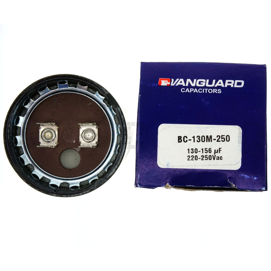 Vanguard BC-130M-250 Electric Motor Start Capacitor, 130-156 uF, 220-250VAC