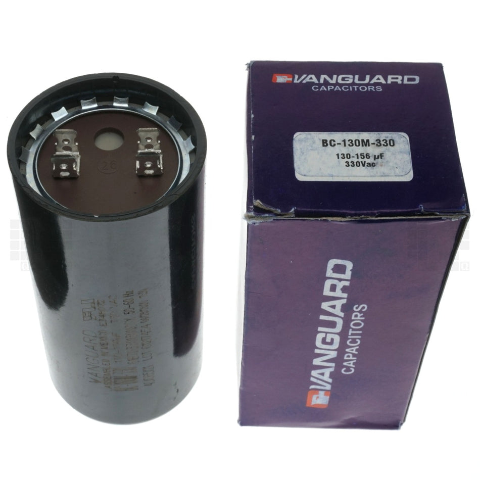 Vanguard BC-130M-330 Electric Motor Start Capacitor, 130-156 uF, 330VAC 50/60Hz