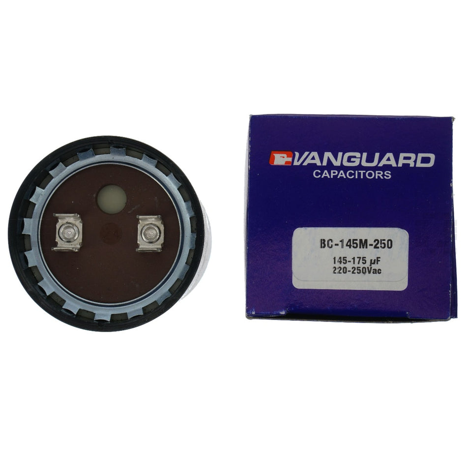 Vanguard BC-145M-250 Electric Motor Start Capacitor, 145-175 uF, 220-250 VAC