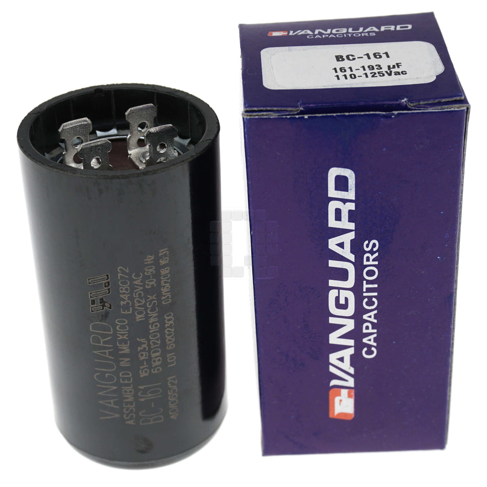 Vanguard BC-161 Electric Motor Start Capacitor, 161-193 uF, 110-125 VAC