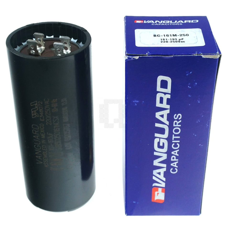 Vanguard BC-161M-250 Electric Motor Start Capacitor, 161-193 uF, 220-250VAC