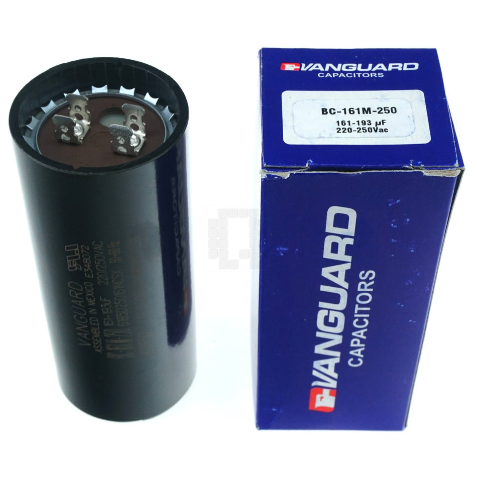 Vanguard BC-161M-250 Electric Motor Start Capacitor, 161-193 uF, 220-250VAC
