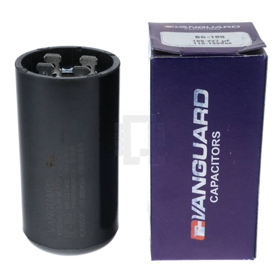 Vanguard BC-189 Electric Motor Start Capacitor, 189-227 ÃÂµF, 110-125 VAC