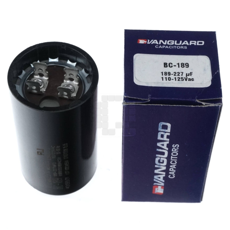 Vanguard BC-189 Electric Motor Start Capacitor, 189-227 ÃÂµF, 110-125 VAC