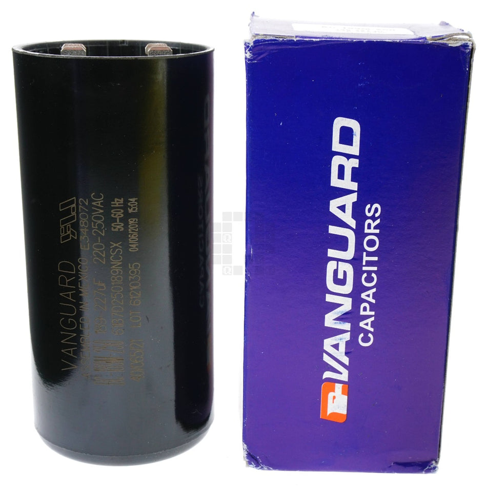 Vanguard BC-189M-250 Electric Motor Start Capacitor, 189-227 uF, 220-250VAC