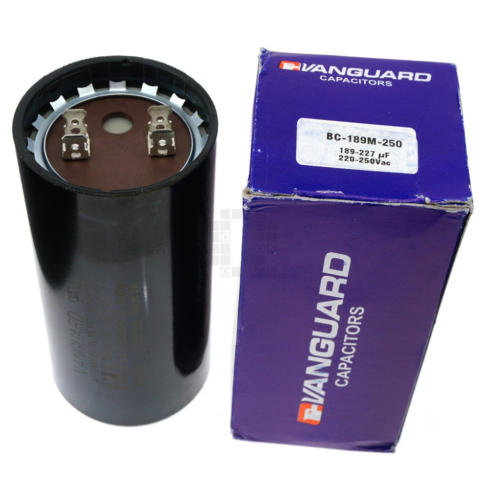 Vanguard BC-189M-250 Electric Motor Start Capacitor, 189-227 uF, 220-250VAC
