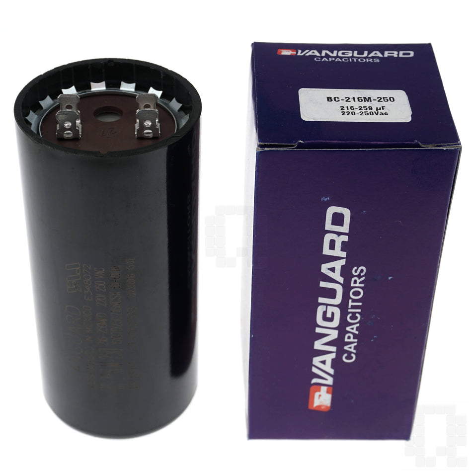 Vanguard BC-216M-250 Electric Motor Start Capacitor, 216-259ÃÂµF, 220-250VAC