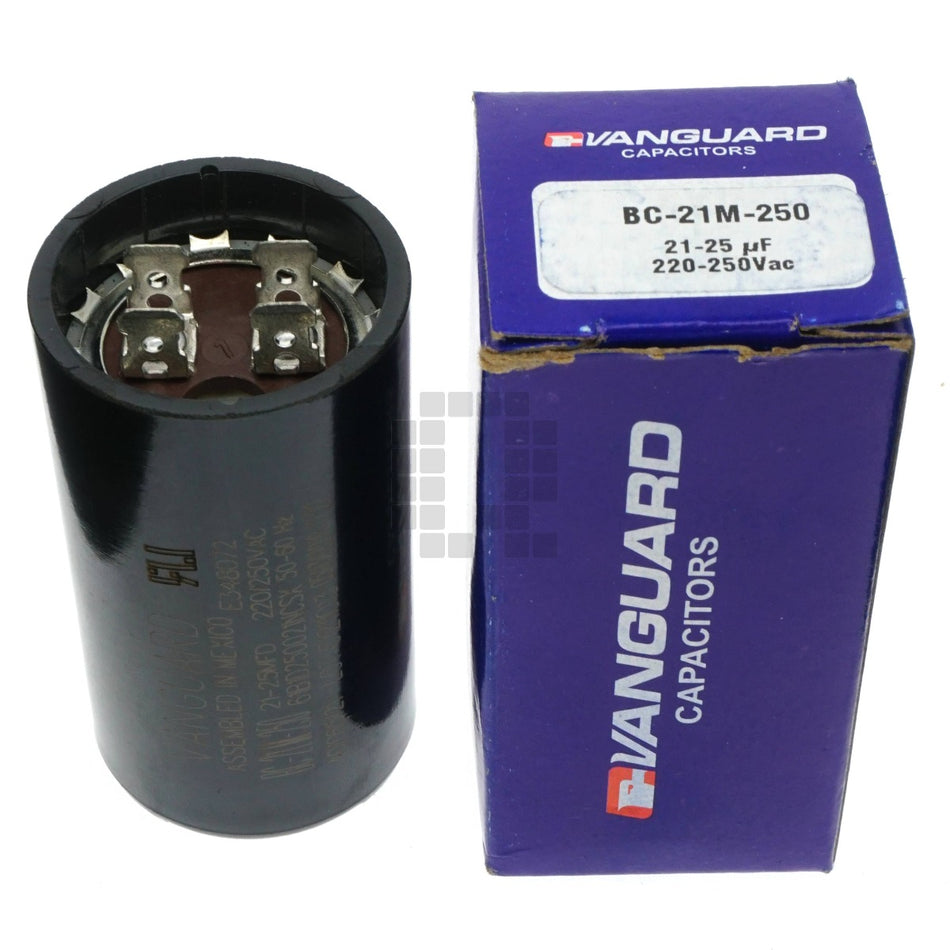 Vanguard BC-21M-250 Electric Motor Start Capacitor, 21-25 uF, 220-250VAC