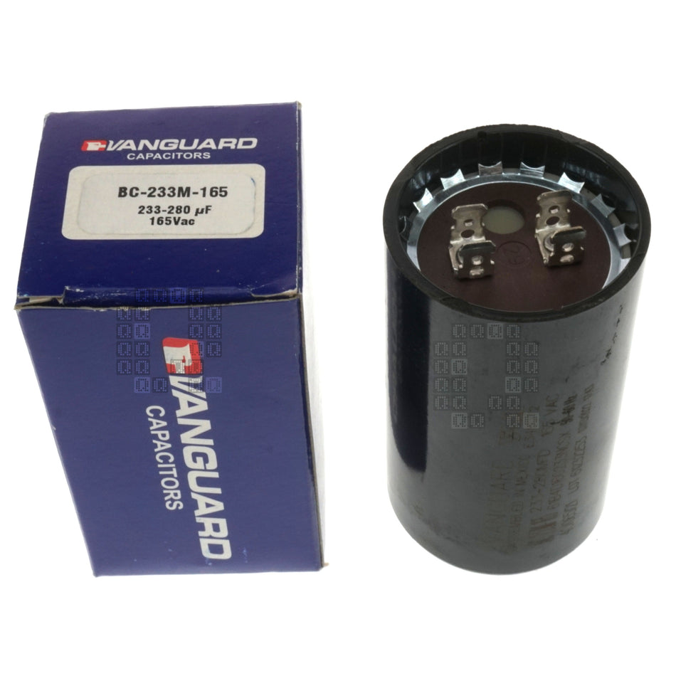 Vanguard BC-233M-165 Electric Motor Start Capacitor, 233-280 uF, 165VAC