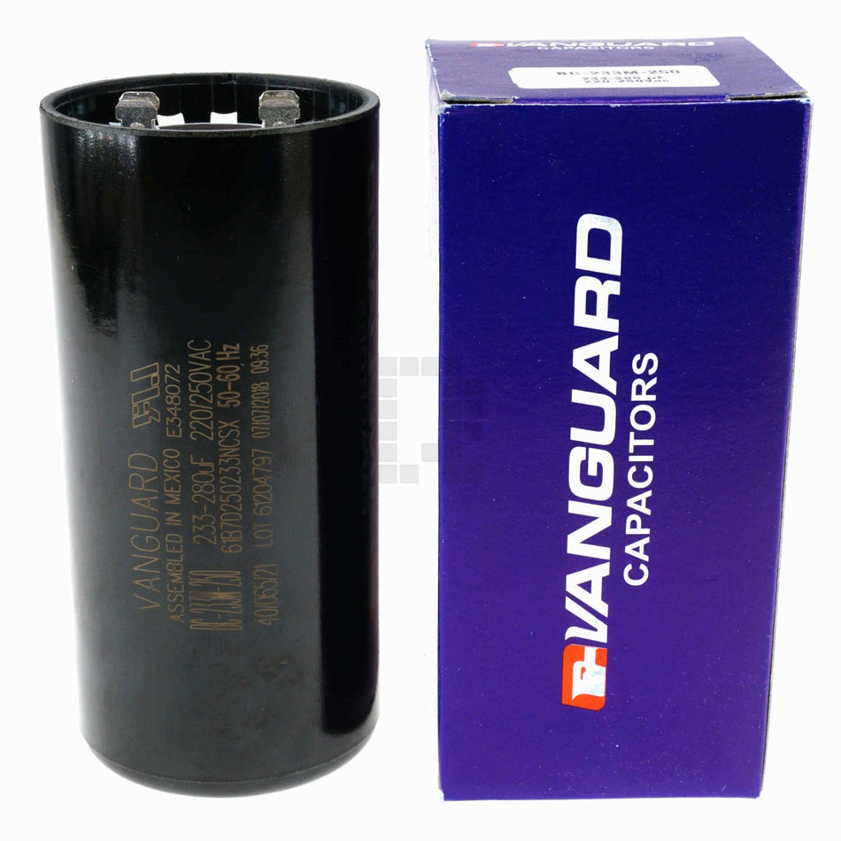 Vanguard BC-233M-250 Electric Motor Start Capacitor, 233-280 uF, 250VAC