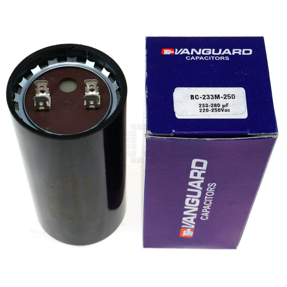 Vanguard BC-233M-250 Electric Motor Start Capacitor, 233-280 uF, 250VAC