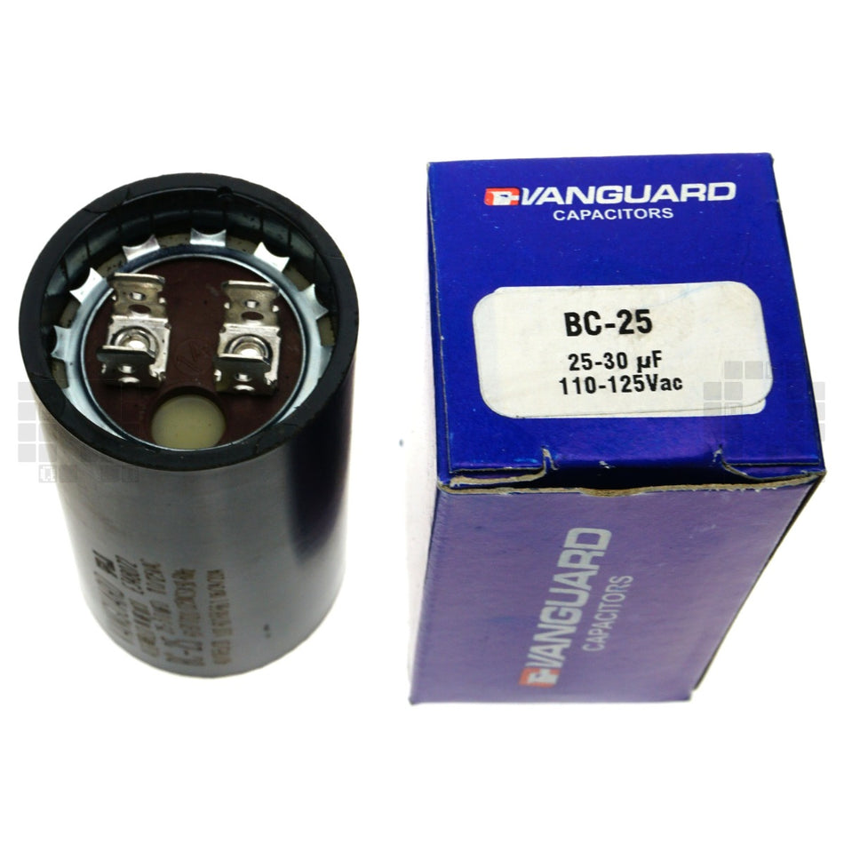 Vanguard BC-25 Electric Motor Start Capacitor, 25-30 uF, 110-125 VAC 50/60Hz