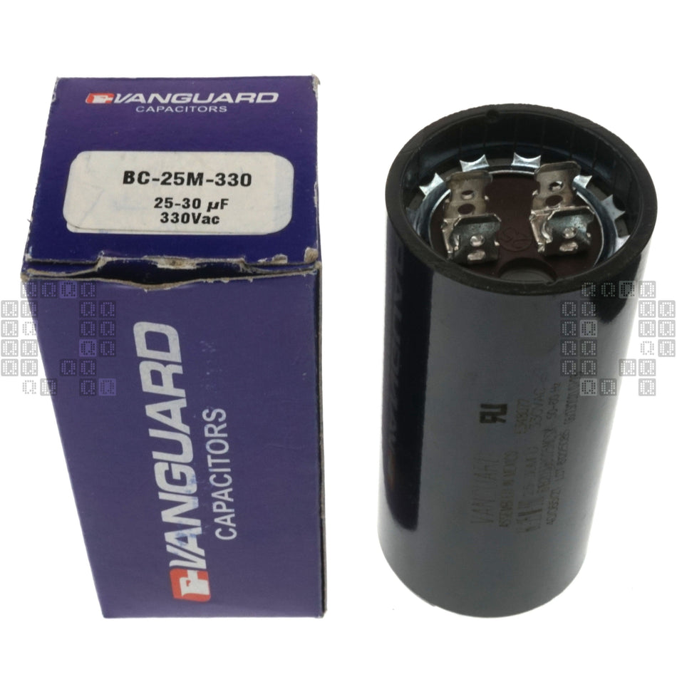 Vanguard BC-25M-330 Electric Motor Start Capacitor, 25-30 uF, 330VAC 50/60Hz