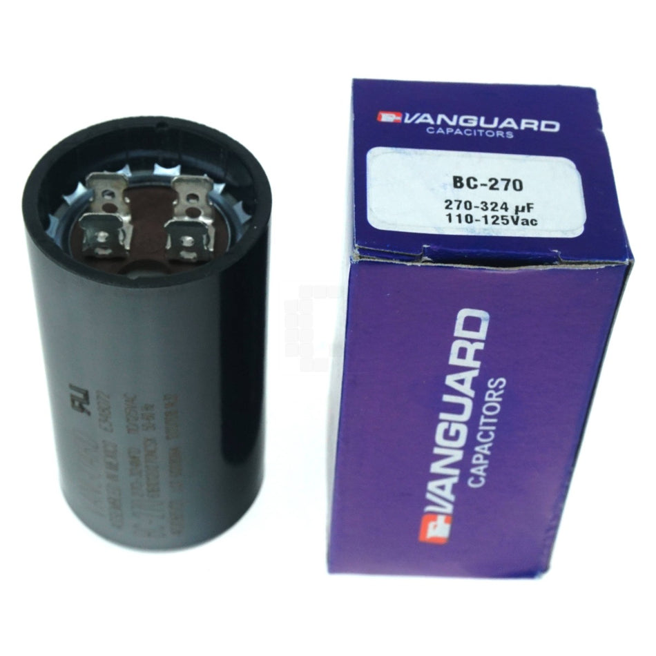 Vanguard BC-270 Electric Motor Start Capacitor, 270-324 uF, 110-125VAC 50/60Hz