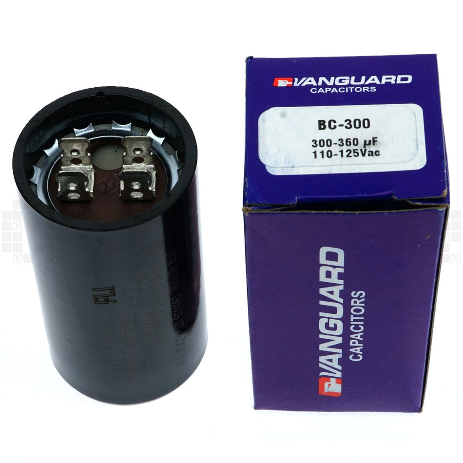 Vanguard BC-300 Electric Motor Start Capacitor, 300-360 uF, 110-125VAC, 50/60Hz