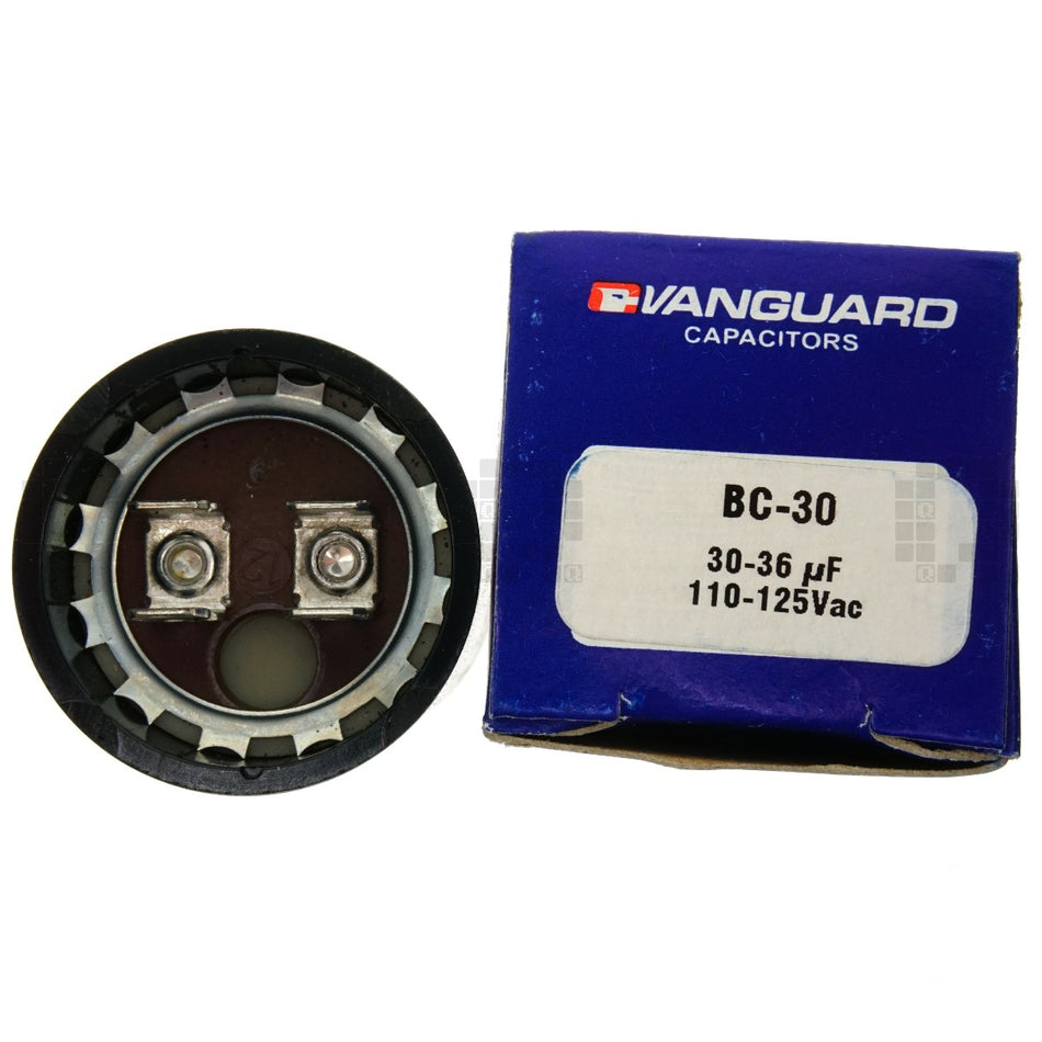 Vanguard BC-30 Electric Motor Start Capacitor, 30-36 uF, 125VAC 50/60Hz